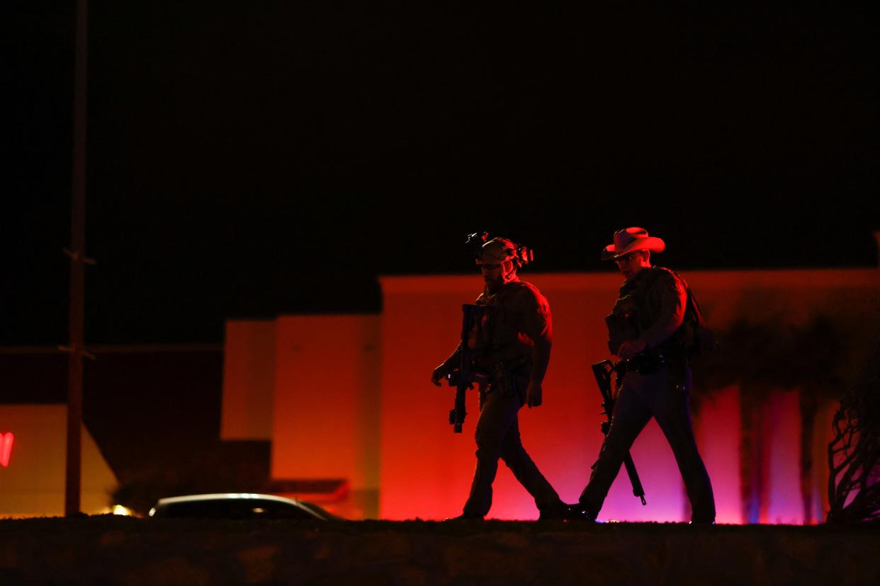 Law enforcement members are seen outside the Cielo Vista Mall after a shooting, in El Paso, Texas, U.S February 15, 2023 (REUTERS)