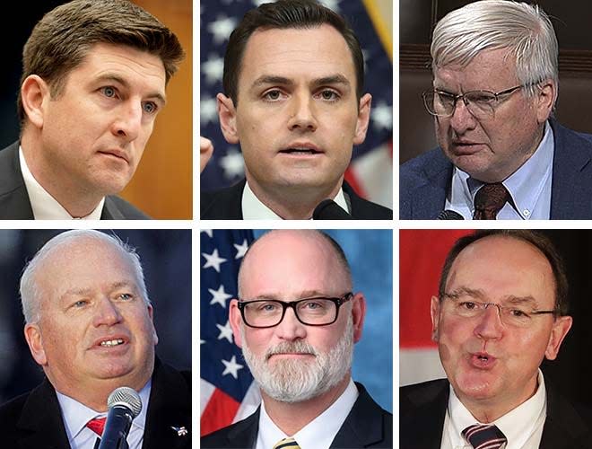 Wisconsin's Republican members of the House of Representatives. Top, from left, Reps. Bryan Steil, Mike Gallagher and Glenn Grothman. Bottom, from left, Reps. Scott Fitzgerald, Derrick Van Orden and Tom Tiffany.