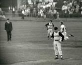 <p><strong>May 26, 1959</strong>: Pittsburgh's Harvey Haddix pitched the greatest game of all time—and lost. Haddix threw 12 perfect innings against the Milwaukee Braves, only to see his team fail to score. In the bottom of the twelfth the Braves' Felix Mantilla reached on an error by third baseman Don Hoak, ending the perfect game. Three batters later, first baseman Joe Adcock drove in Mantilla with his team's only hit—a home run to deep center field that was later ruled a double. "Considering that this has never been repeated, it is an amazing event," says Puerzer.<br> </p>
