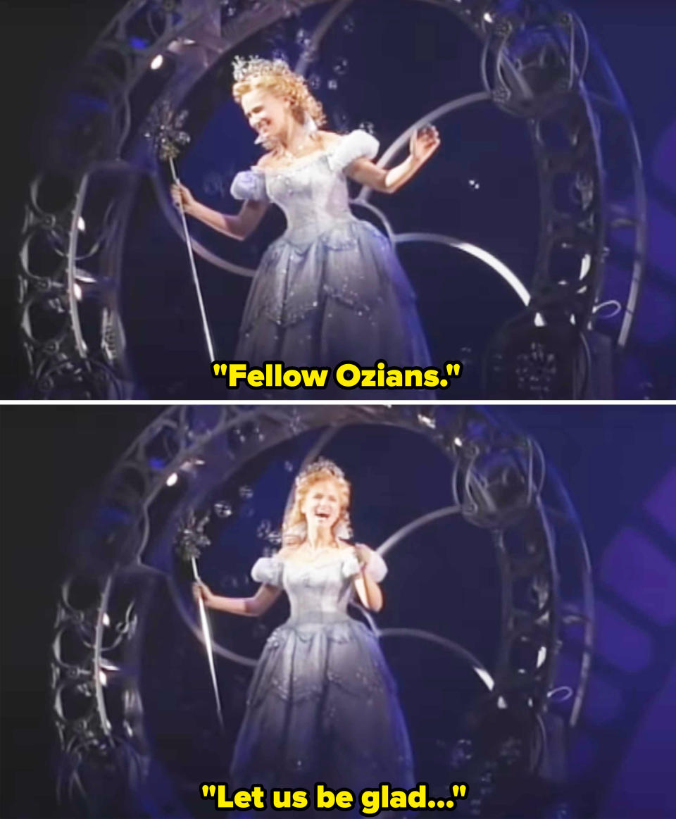 Glinda in the stage show referring to "fellow Ozians"