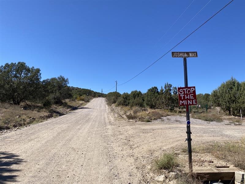 Signs posted throughout the rural Cedar Heights neighborhood in Chino Valley make clear that many residents are not welcoming of a new proposed aggregate mine.