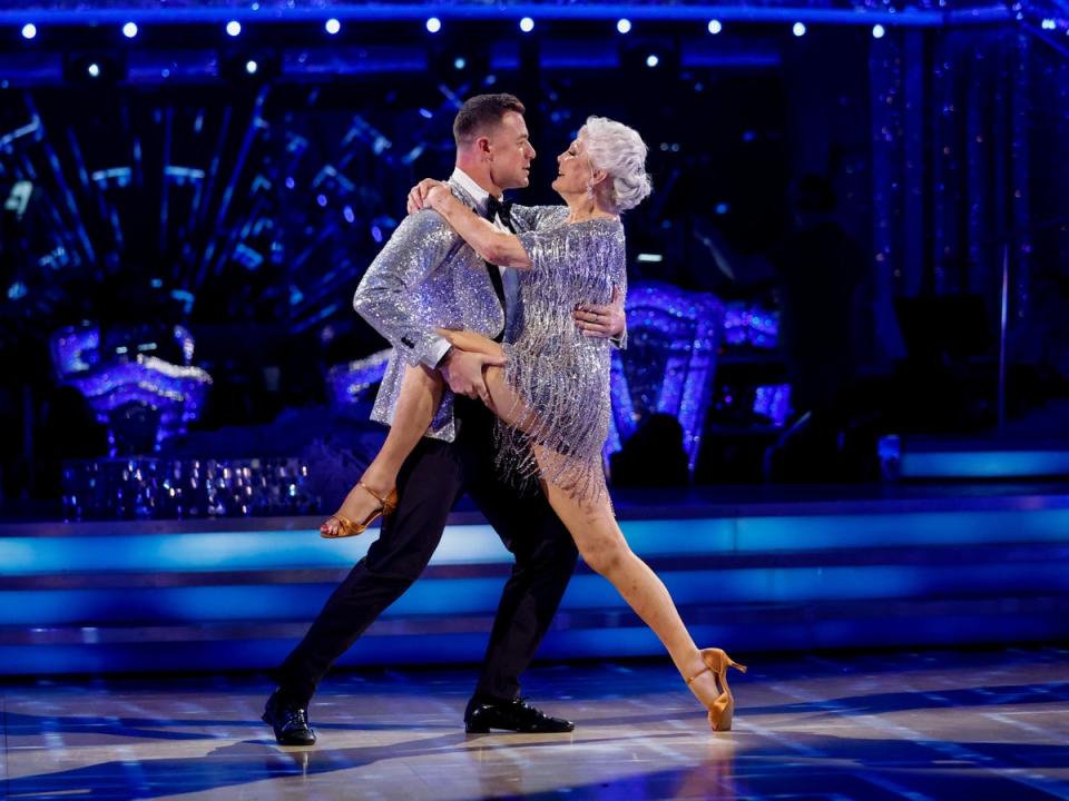 Angela Rippon dancing with professional partner Kai Widdrington (BBC/Guy Levy)