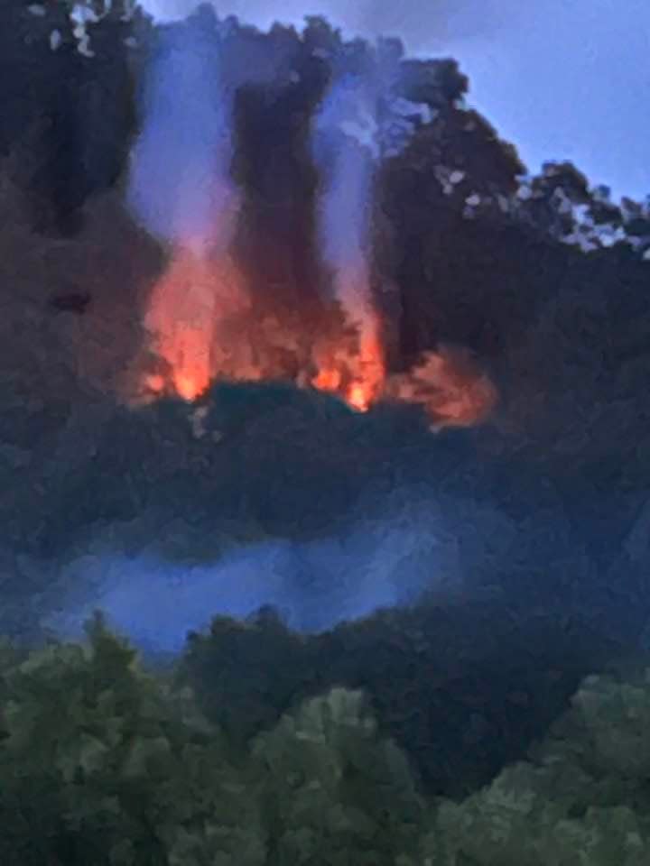 Hot Springs Volunteer Fire Department responded to a fire around 9 p.m. near the Reservoir Road water tank July 1 after the town fireworks resulted in a blaze.