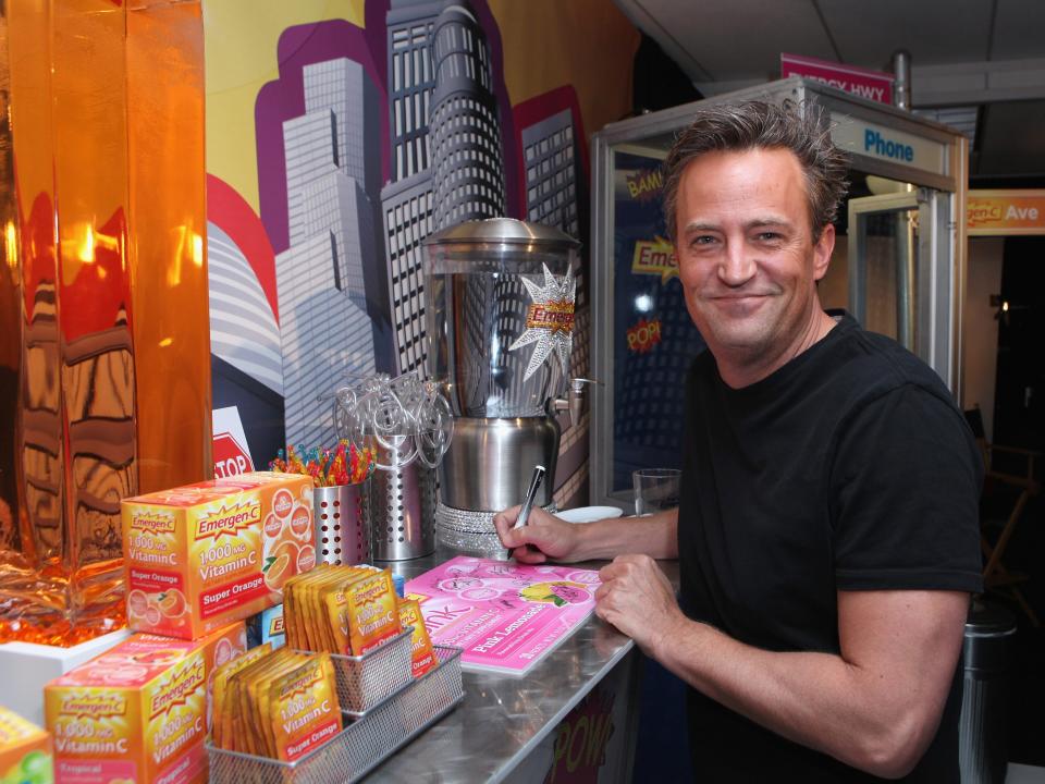 Matthew Perry backstage at the 64th Emmy Awards.