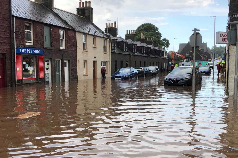 Flooding in Stonehaven, Aberdeenshire in Scotland (PA)