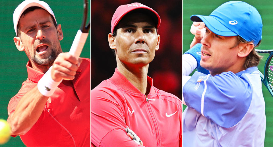 Novak Djokovic moved past tennis rival Rafa Nadal's record after beating Alex de Minaur in Monte Carlo to book his spot in a 76th Masters 1000 semi-final. Pic: Getty/AAP