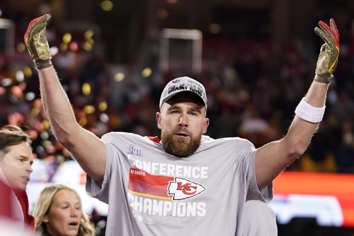 Kansas City Chiefs tight end Travis Kelce enjoyed returning the Bengals' trash talk back to them. (AP Photo/Brynn Anderson)