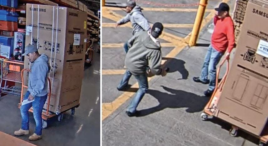 Photos filed in U.S. District Court, Providence, show a Guatemalan man, Sebastian Lajuj-Soloman, with a refrigerator at a New Jersey Home Depot and also show him fleeing the scene after a confrontation over the fridge theft, according to a federal agent.