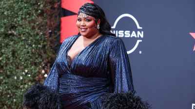 Glam-free Lizzo sports knee brace during LA workout session