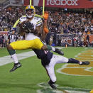 Adrian Amos #31 of the Green Bay Packers intercepts a pass in the end zone over Allen Robinson #12 of the Chicago Bears at Soldier Field on September 05, 2019 in Chicago, Illinois. The Packers defeated the Bears 10-3. (Photo by Jonathan Daniel/Getty Images)