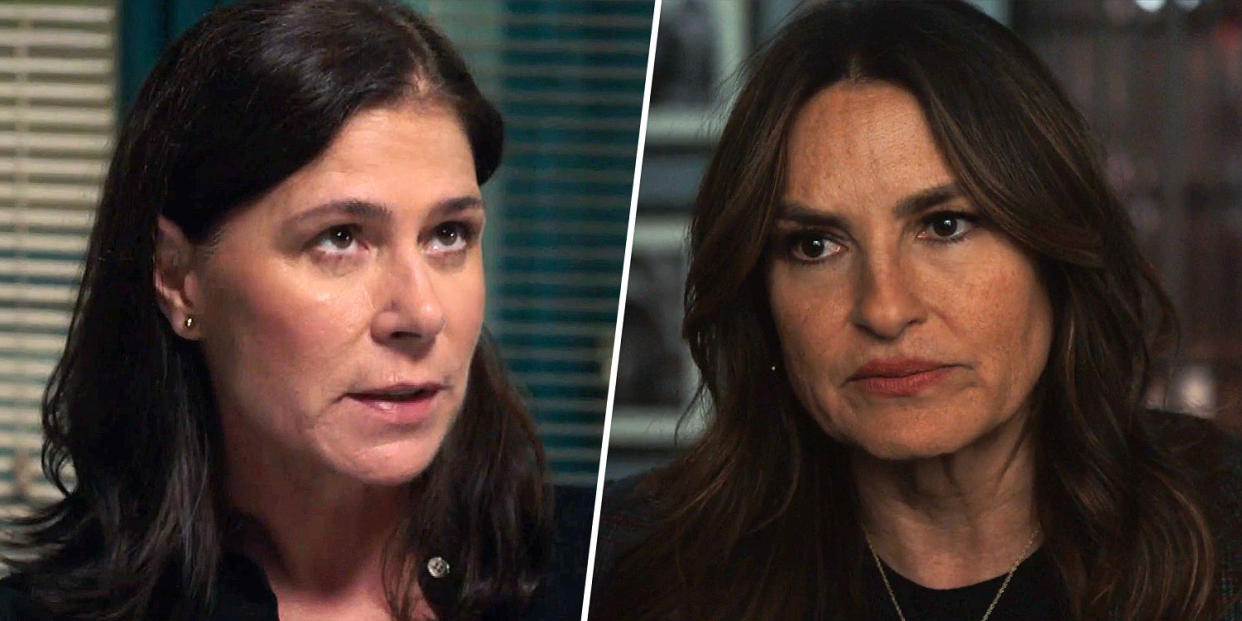 Maura Tierney in "Law & Order" / Mariska Hargitay in "Law & Order." (NBC)