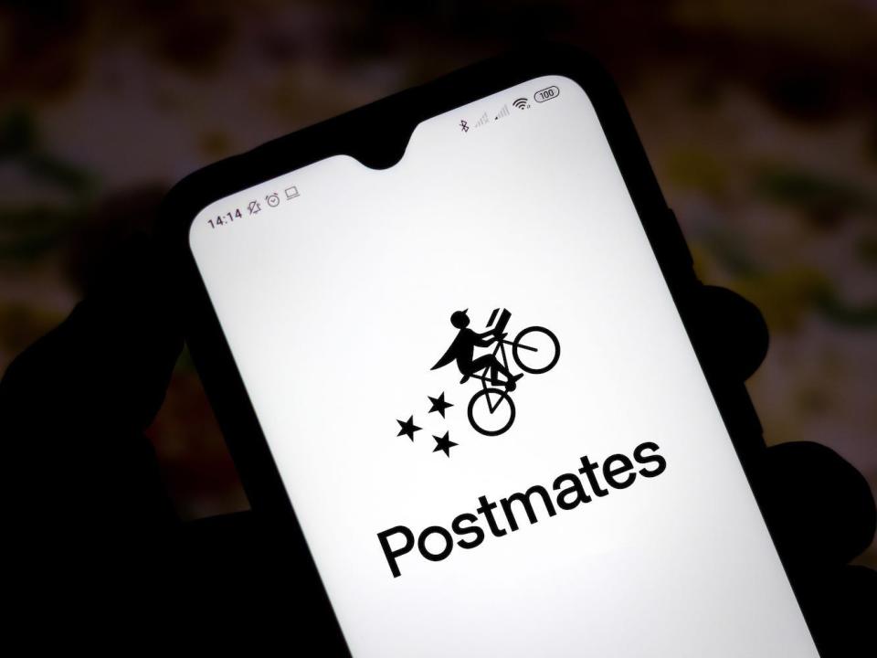 A screenshot of the postmates app.