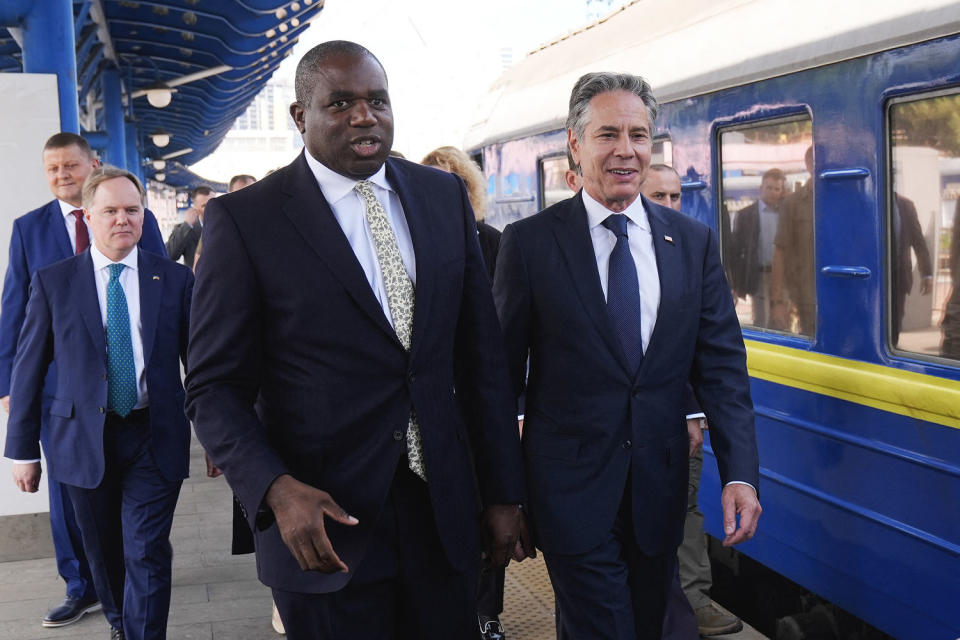 Blinken visits Ukraine with Uk Foreign Secretary David Lammy (Mark Schiefelbein / AFP - Getty Images)