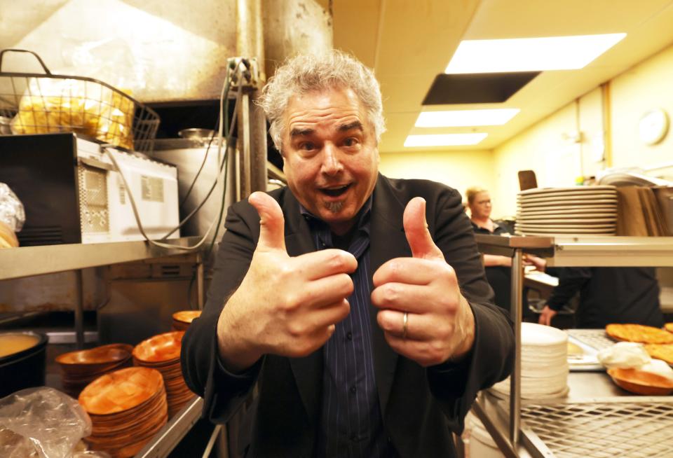 Christopher Knight was a child actor as "Peter Brady" in the TV classic hit show The Brady Bunch visited Cape Cod Cafe Pizza in Brockton on May, 2, 2023.