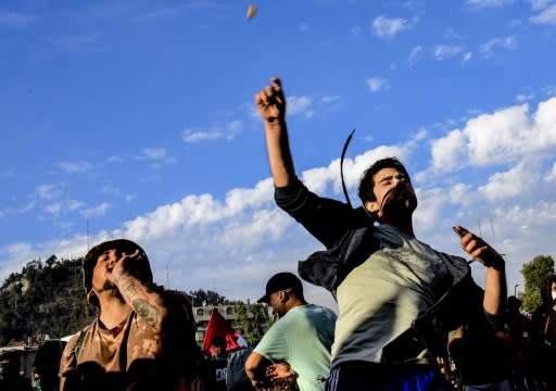 Chilean demonstrators have clashed with riot police