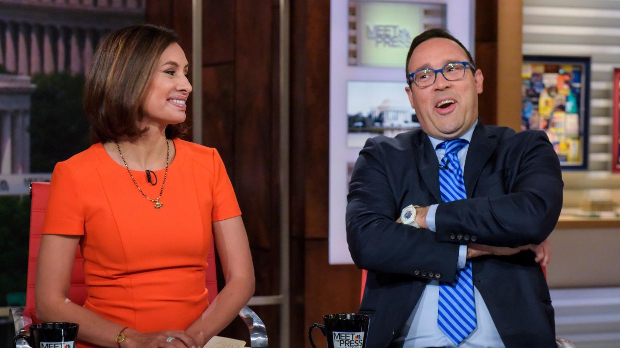 Ratio King Chris Cillizza (right) sits with Maria Teresa Kumar for a "Meet The Press" interview. (Photo: NBC NewsWire via Getty Images)