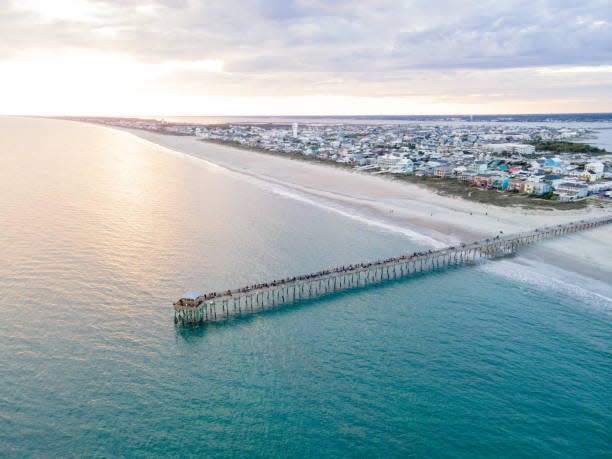 Aerial view of the Oceanana Pier in Atlantic Beach.