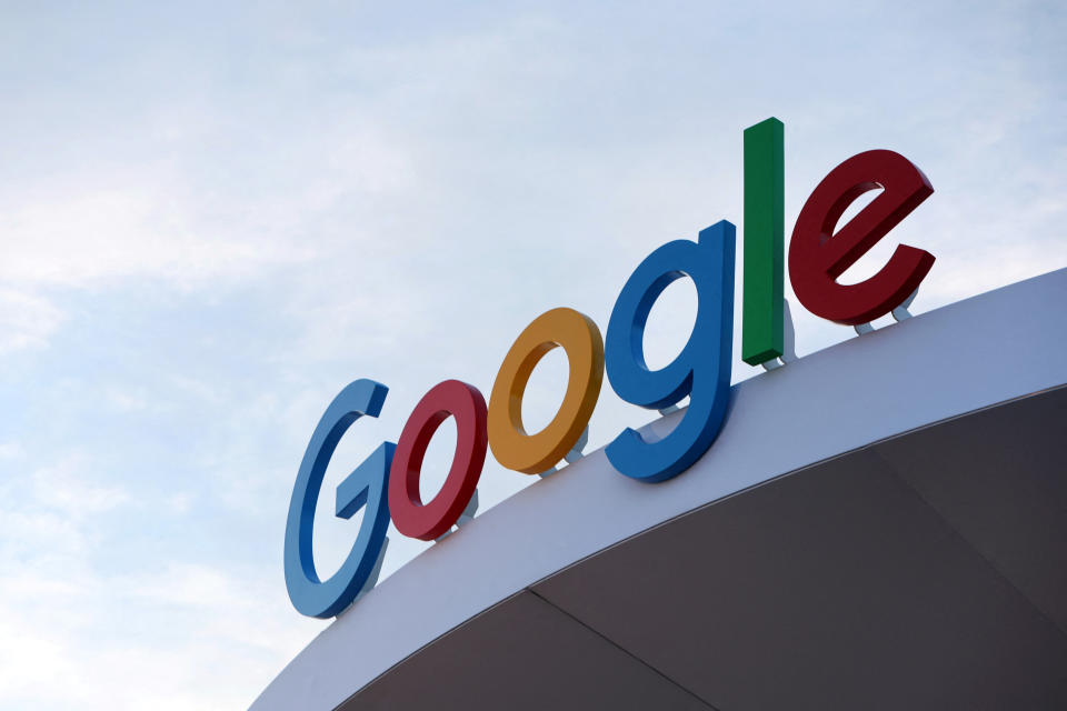 FILE PHOTO: The Google logo is seen on the Google house at CES 2024, an annual consumer electronics trade show, in Las Vegas, Nevada, U.S. January 10, 2024. REUTERS/Steve Marcus/File Photo