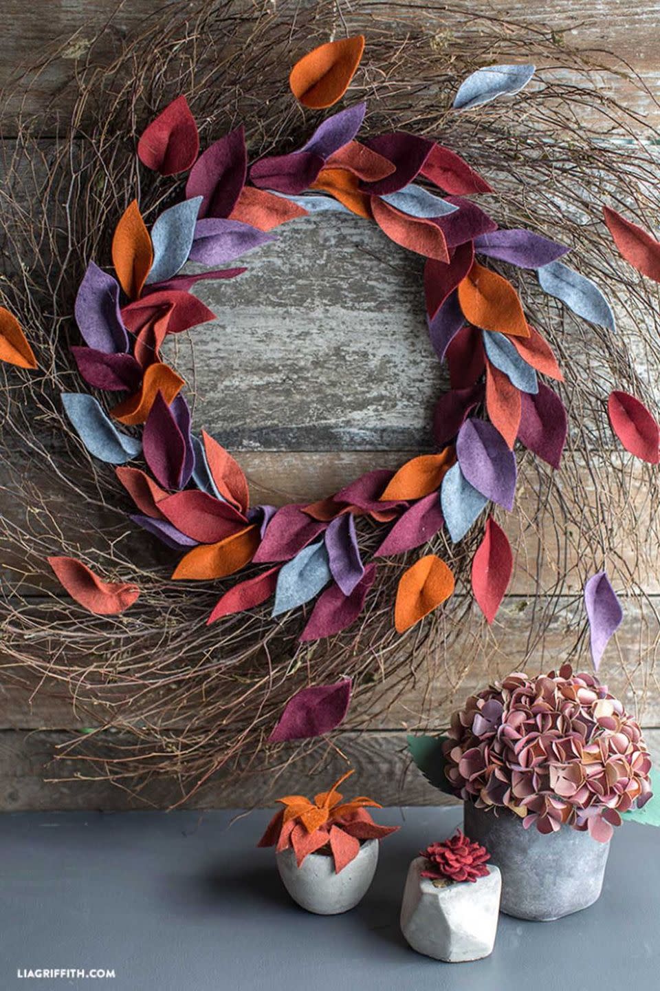 Felt Leaf Wreath