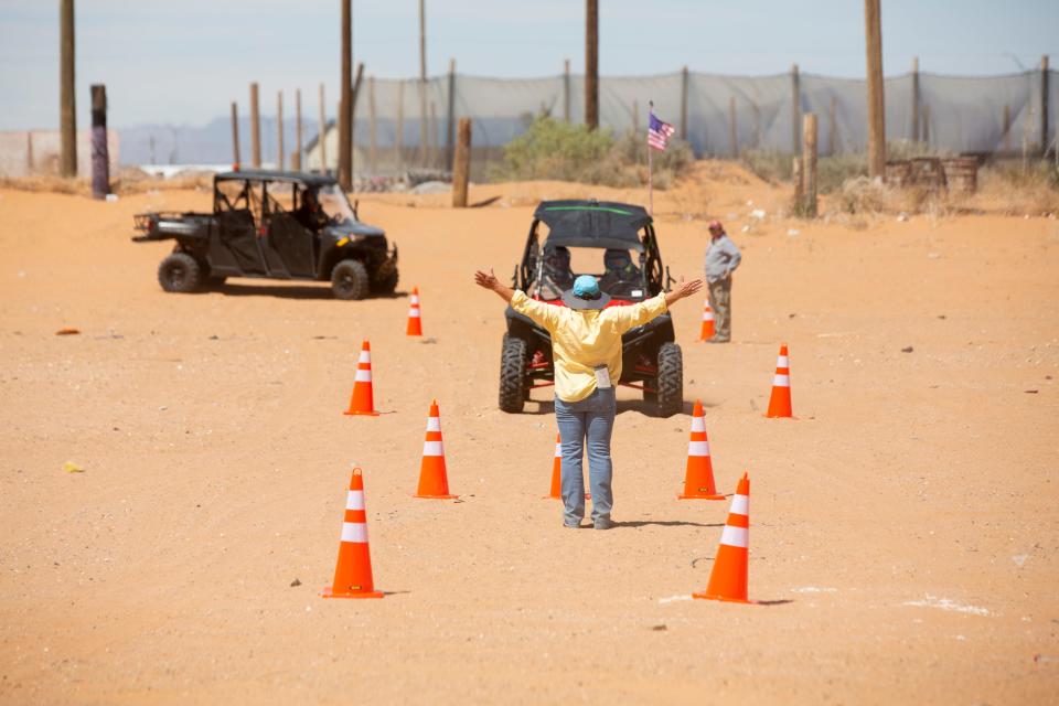 First responders take part in a University Medical Center of El Paso program Thursday that offers safety training on navigating off-road vehicles in the Borderland's sandy terrain.