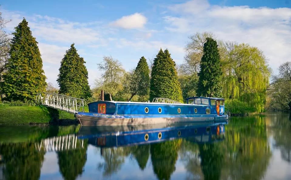 A floating spa on a boat in England.