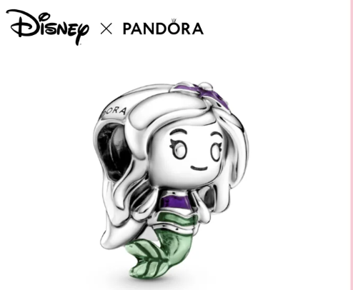 Pandora Disney The Little Mermaid Ariel Charm with green fishtail.