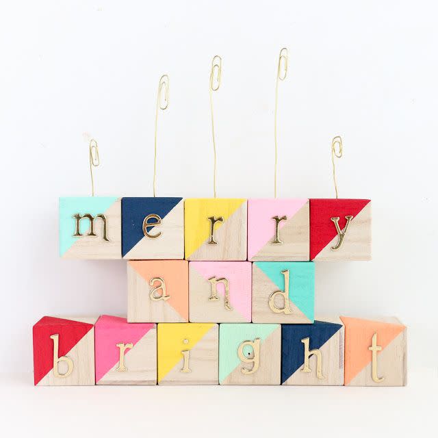 christmas card holder a kailo chic life merry and bright wood block card stand