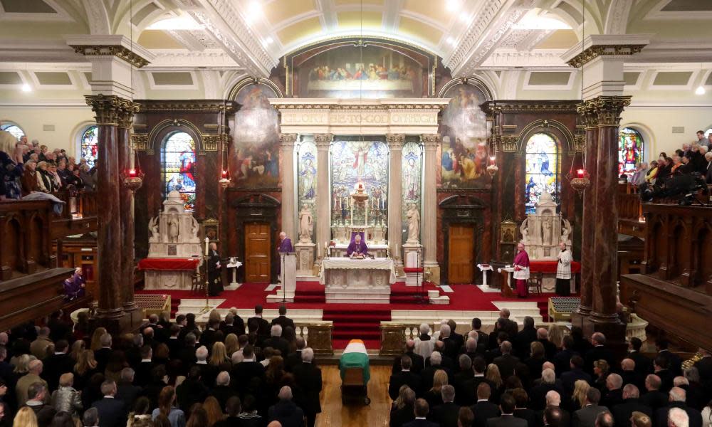 The funeral of Martin McGuinness in St Columba’s church in Derry, Northern Ireland