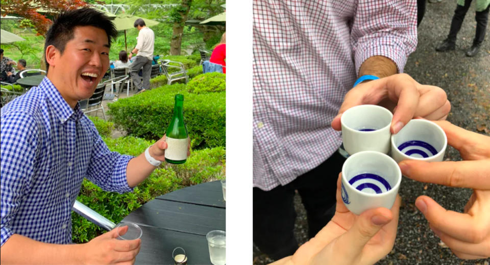 "Kanpai!" Learn how to "cheers" and other sake-drinking customs. (Photo: Airbnb)