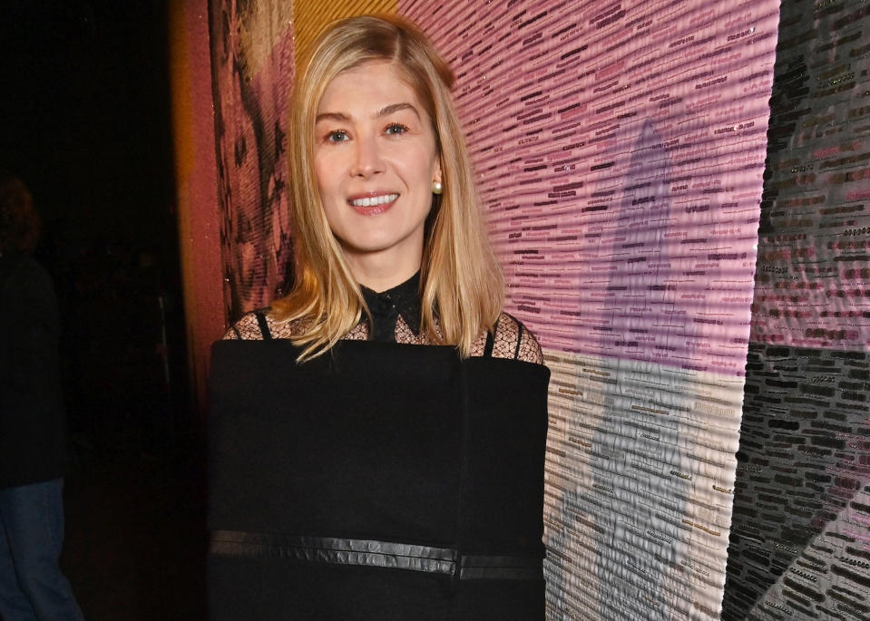 Close-up of Rosamund smiling