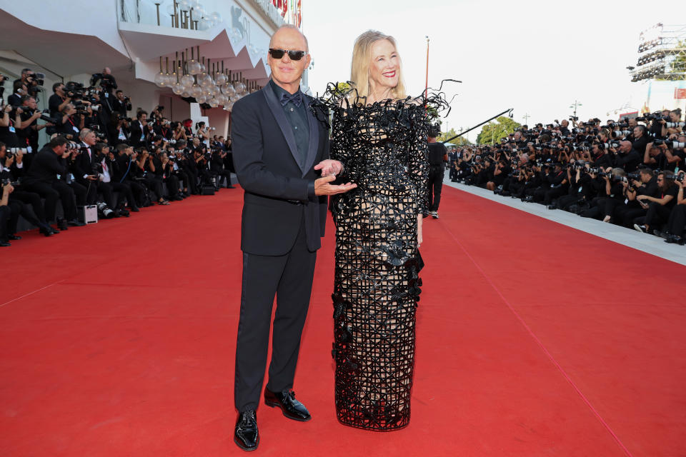 <p>Michael Keaton and Catherine O'Hara attend the red carpet for Beetlejuice Beetlejuice during the 81st Venice International Film Festival. (Pascal Le Segretain/Getty Images)</p>
