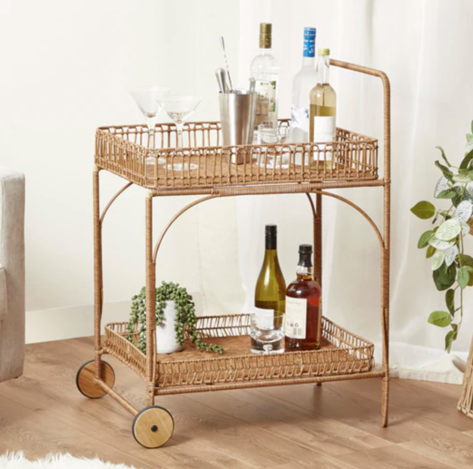 rattan bar trolley from Coles