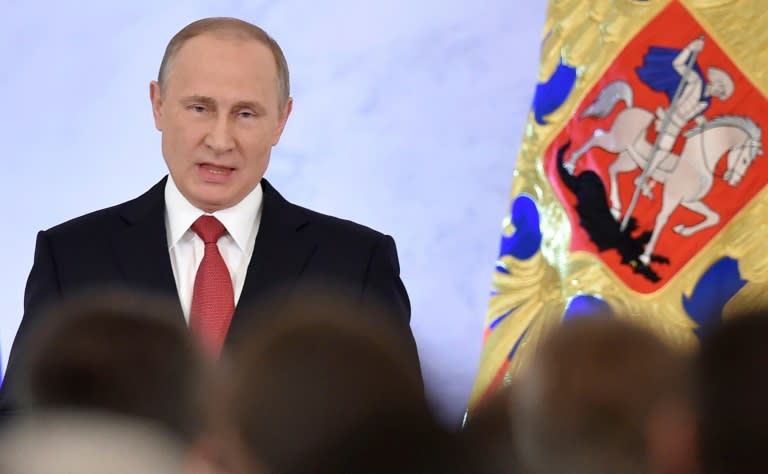 Vladimir Putin, who first took charge of Russia in 2000, complains of "shortaqes of investment resources, modern technology and professional personnel"