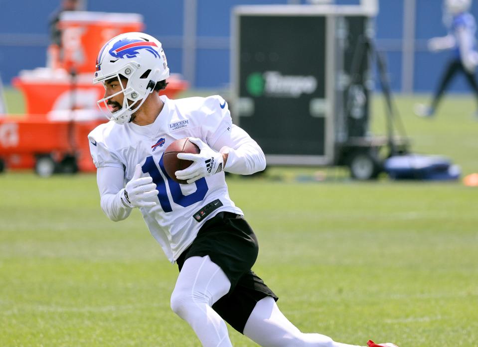 Bills receiver Khalil Shakir during OTAs.