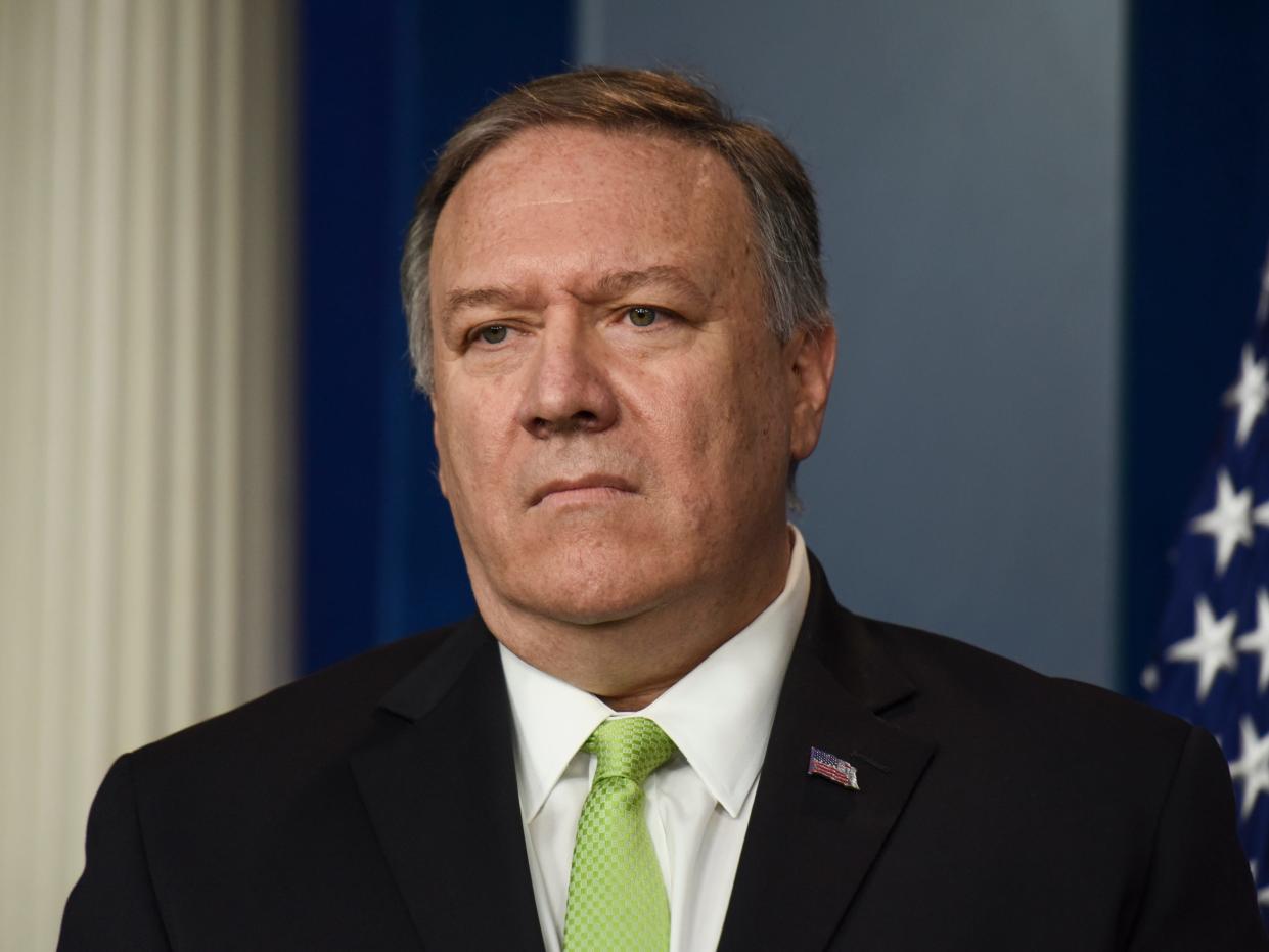 Mike Pompeo addresses the media in the Press Briefing Room of the White House on Friday, January 10, 2020