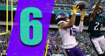 <p>Kirk Cousins’ numbers through five games: 1,688 yards, 11 touchdowns, two interceptions, a 71.2 completion percentage and a 105.1 rating. Pretty, pretty good. (Adam Thielen) </p>