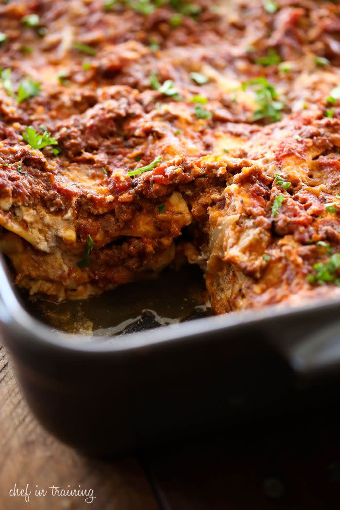 Meaty Three Cheese Lasagna