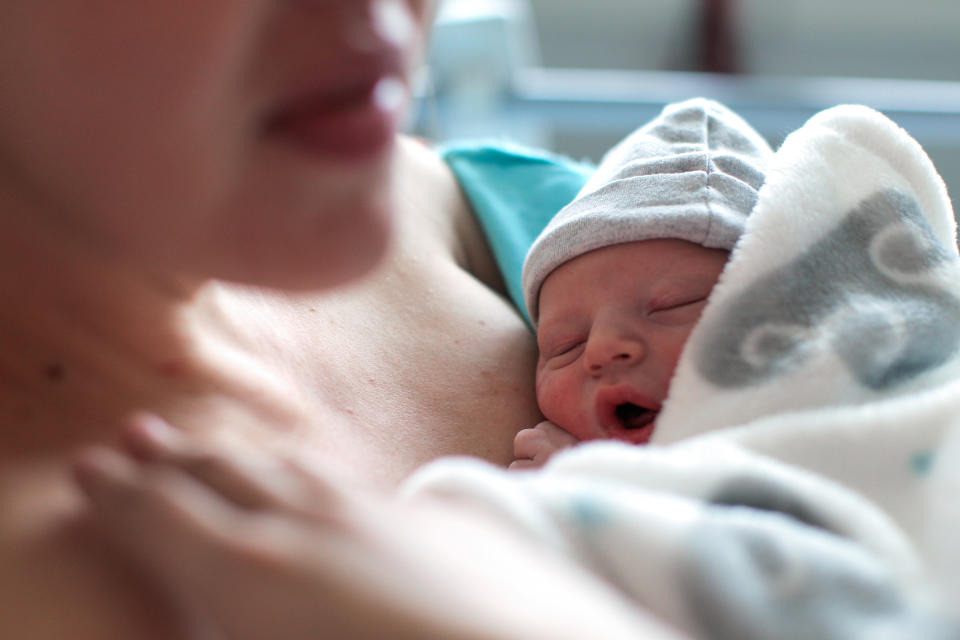 Hospitals are encouraging maternity ward patients and their partners to pack non-perishable food items, clothes and toiletries for up to three days. (Image via Getty Images). 