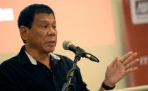 Philippine presidential favourite Rodrigo Duterte speaks during the 'Presidential Dialogue', in Manila, on April 27, 2016