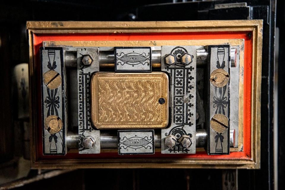 This detail of a Mosler safe is part of the new exhibit Made in Cincinnati, opening this weekend at the Cincinnati Museum Center.