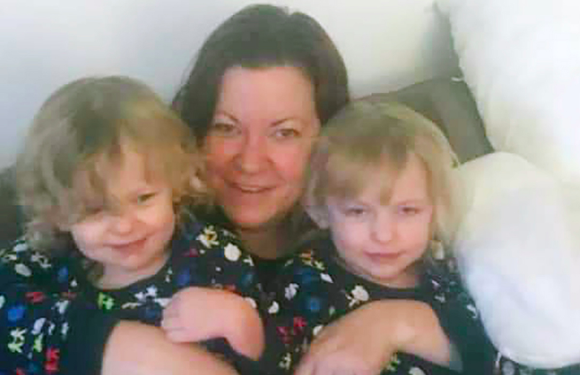 Kelly Fitzgibbons, 40, pictured with daughters Ava (Left) and Lexi Needham: Sussex Police