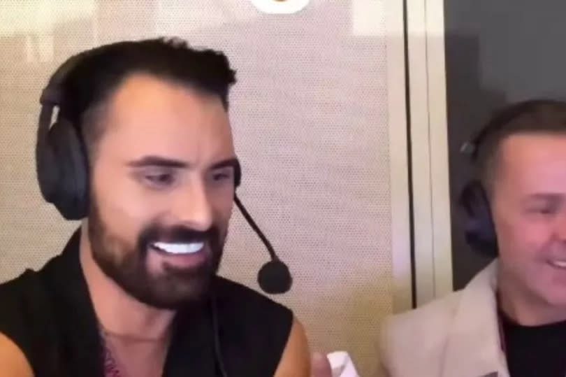 Rylan Clark and Scott Mills watch Olly Alexander's first Eurovision Song Contest performance