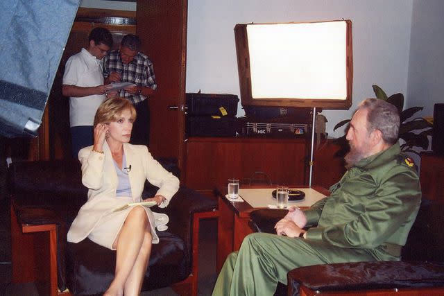 <p>NBC News</p> Andrea Mitchell interviews Cuban President Fidel Castro in 2001