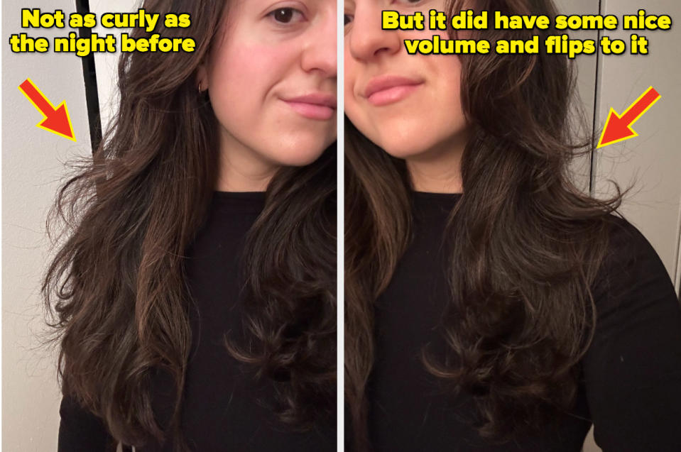 a side-by-side photo of the author's hair