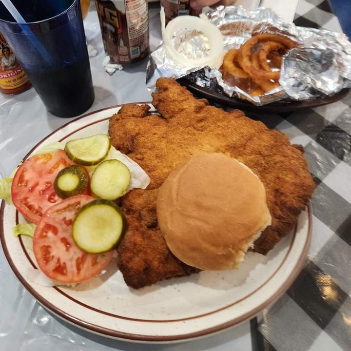 A pork tenderloin sandwich from Ollie’s Diner & Candy Shoppe is seen in this undated photo.