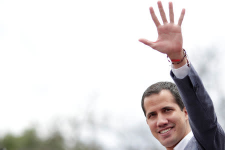 Venezuelan opposition leader Juan Guaido, who many nations have recognised as the country's rightful interim ruler, takes part in a rally in support of the Venezuelan National Assembly and against the government of Venezuela's President Nicolas Maduro in Caracas, Venezuela, May 11, 2019. REUTERS/Ueslei Marcelino