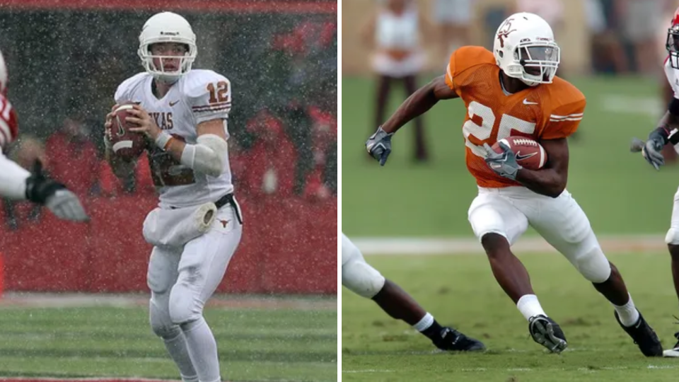 Colt McCoy and Jamaal Charles were to be inducted into the Texas Sports Hall of Fame on Saturday. They were crucial to Texas football's run of dominance from 2005 to 2010.