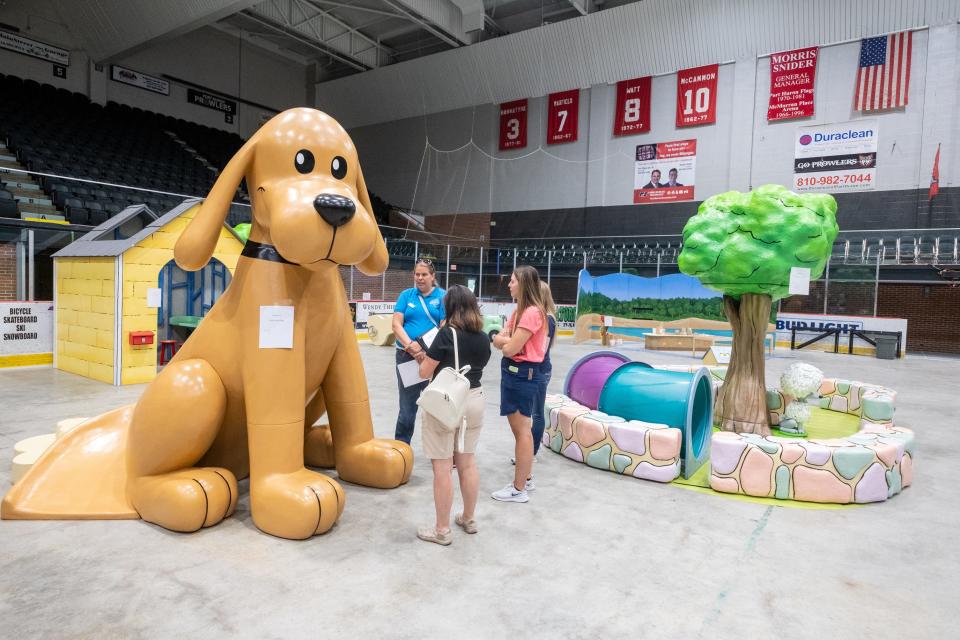 Educators get a sneak preview of a hands-on children’s exhibit coming to the Port Huron Museum’s Carnegie Center Thursday, July 22, 2021, at McMorran Arena.