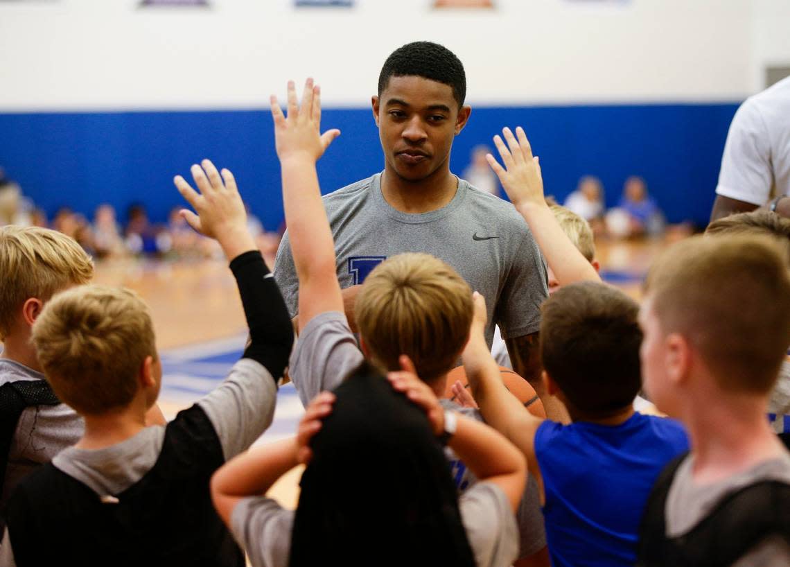 Former Kentucky basketball star Tyler Ulis worked as a coach at one of John Calipari’s camps in 2016.