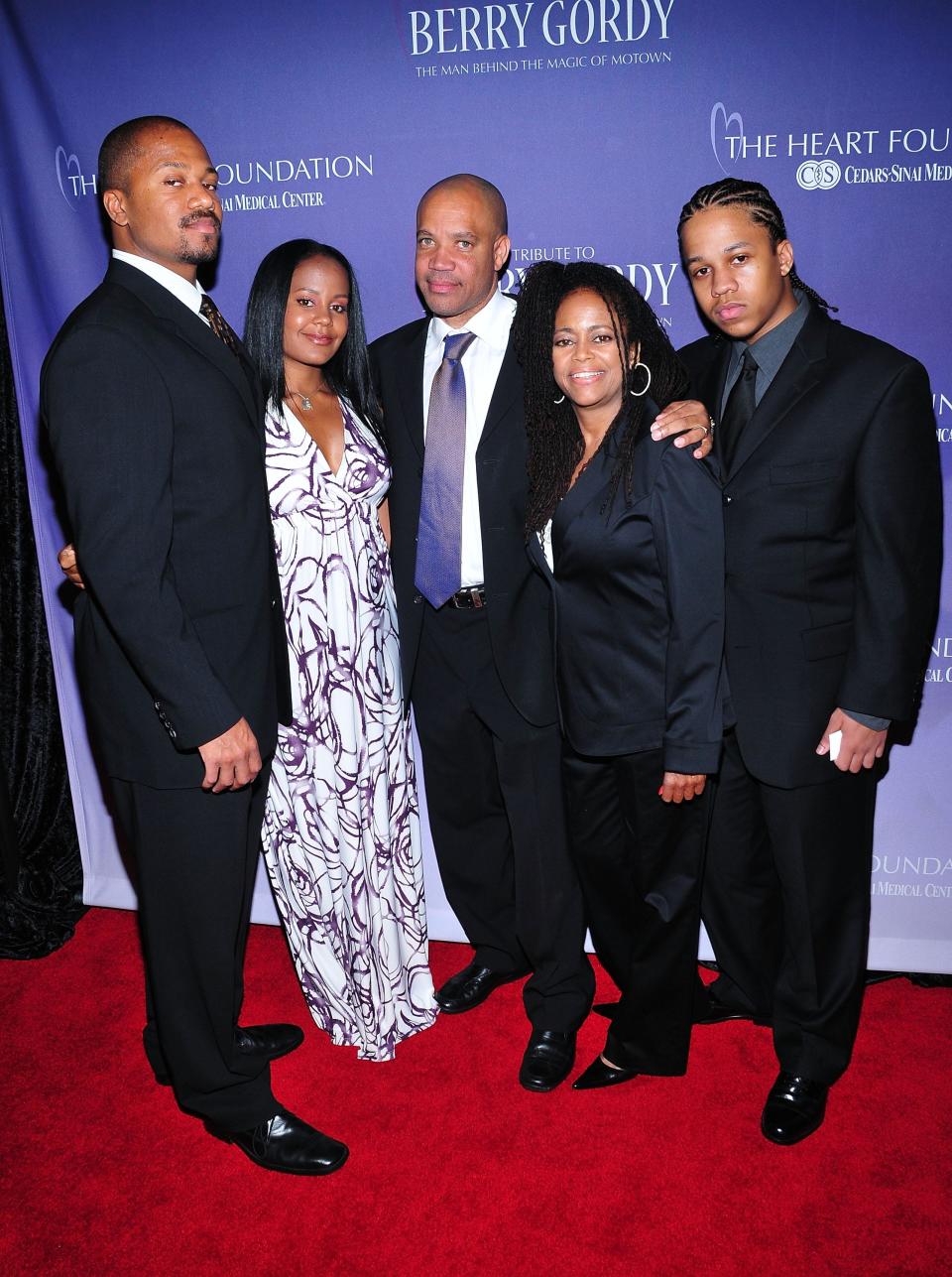 From left to right: Jermaine Jackson Jr., Autumn Jackson, Kerry Gordy, Hazel Gordy, and Jaimy Jackson.